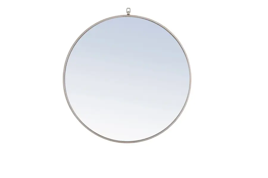 Rowan Round Mirror in Silver