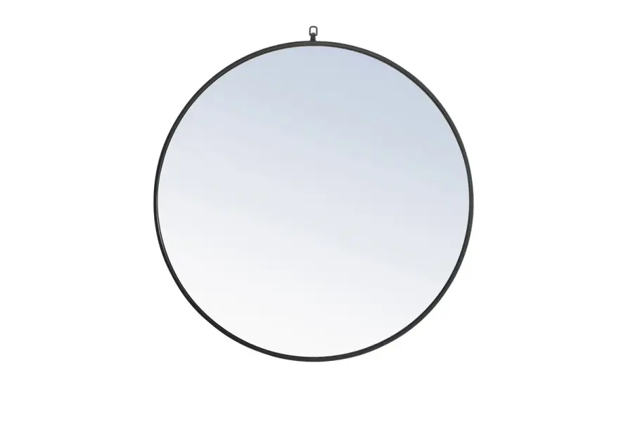 Rowan 36" Round Mirror in Black