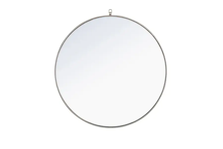 Rowan 36" Round Mirror in Silver