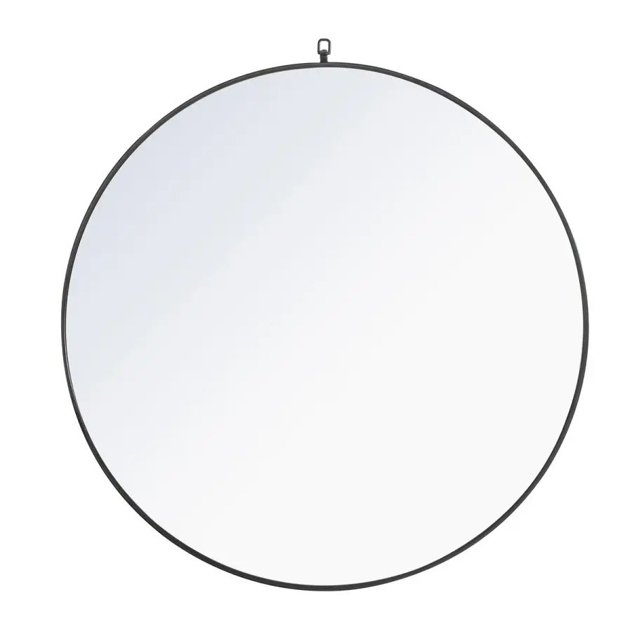Rowan 42" Round Black Mirror