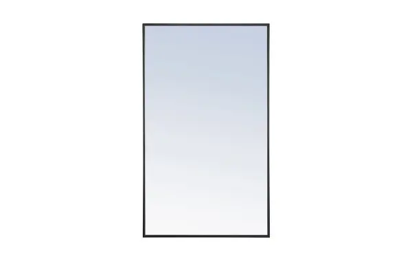 The classic clean and straight lines of this rectangular mirror provide you with a timeless and elegant look to accent any room or hallway in your home or office, featuring an ultra-thin black metal frame in deep profile, refecting a minimalist's design and industrial styling. To ensure your home safety, we uses metal hanger bar that are securely welded to the back of the metal frame. We recommend using suitable heavy duty picture/mirror hooks, selecting the best type of fixing for the particular wall you wish to hang the mirror on, using the appropriate rawl plug if required. Measurement: 24x40, hang vertical or horizontal. Collection: Monet Rooms: living Room, Office, Bedroom, entry way, bathroom Finish: Black Width: 1.00" Height: 40.00" Length: 24.00" Weight: 20.00 lb Extension from Wall: 0.16" Material: iron,glass, wood Country of Origin: China Manufacturer Warranty: 1 year limited Spec Sheet