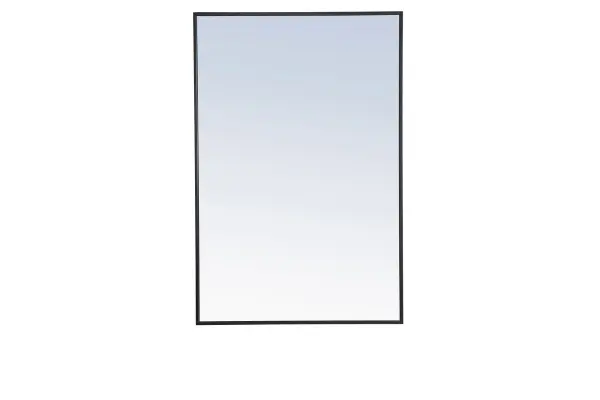 The classic clean and straight lines of this rectangular mirror provide you with a timeless and elegant look to accent any room or hallway in your home or office, featuring an ultra-thin black metal frame in deep profile, refecting a minimalist's design and industrial styling. To ensure your home safety, we uses metal hanger bar that are securely welded to the back of the metal frame. We recommend using suitable heavy duty picture/mirror hooks, selecting the best type of fixing for the particular wall you wish to hang the mirror on, using the appropriate rawl plug if required. Measurement: 28x42, hang vertical or horizontal. Collection: Monet Rooms: living Room, Office, Bedroom, entry way, bathroom Finish: Black Width: 1.00" Height: 42.00" Length: 28.00" Weight: 25.00 lb Extension from Wall: 0.16" Material: iron,glass, wood Country of Origin: China Manufacturer Warranty: 1 year limited Spec Sheet