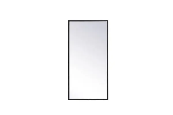 Enhance the appeal of your home or office with this contemporary mirror in silver finish, slightly antiqued, featuring a thin rounded metal edges in a deep profile, reflecting a minimalist's design and trendy styling. To ensure your home safety, we use a metal hanger ring that are securely welded to the back of the metal frame , which sit on top of the frame for easy hanging. We recommend using suitable heavy duty picture/mirror hooks, selecting the best type of fixing for the particular wall you wish to hang the mirror on, using the appropriate rawl plug if required. Collection: Monet Rooms: living Room, Office, Bedroom, entry way, bathroom Finish: Black Width: 1.00" Height: 14.00" Length: 28.00" Weight: 9.00 lb Extension from Wall: 0.16" Material: iron and MDF Country of Origin: China Manufacturer Warranty: 1 year limited Spec Sheet