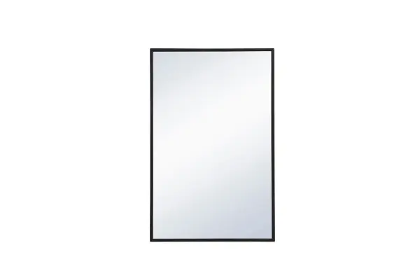 Enhance the appeal of your home or office with this contemporary mirror in silver finish, slightly antiqued, featuring a thin rounded metal edges in a deep profile, reflecting a minimalist's design and trendy styling. To ensure your home safety, we use a metal hanger ring that are securely welded to the back of the metal frame , which sit on top of the frame for easy hanging. We recommend using suitable heavy duty picture/mirror hooks, selecting the best type of fixing for the particular wall you wish to hang the mirror on, using the appropriate rawl plug if required. Collection: Monet Rooms: living Room, Office, Bedroom, entry way, bathroom Finish: Black Width: 1.00" Height: 18.00" Length: 28.00" Weight: 12.00 lb Extension from Wall: 0.16" Material: iron and MDF Country of Origin: China Manufacturer Warranty: 1 year limited Spec Sheet