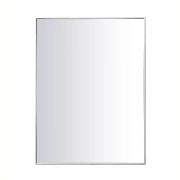 Add elegance and simple form into your home while expanding visual space. This versatile rectangular mirror can be oriented vertically or horizontally, and its slender metal frame comes in a black, brass, or Silver finish. Available in a variety of sizes, this mirror offers you a plethora of design options--whether it overlooks your home in the foyer, bathroom, or bedroom, its stylish modernity will please all. Collection: Monet Rooms: living room, dining room, bedroom, bathroom, foyer Finish: Silver Width: 1.00" Height: 36.00" Length: 27.00" Weight: 15.00 lb Extension from Wall: 0.16" Material: iron, glass, wood Country of Origin: China Manufacturer Warranty: 1 year limited Spec Sheet