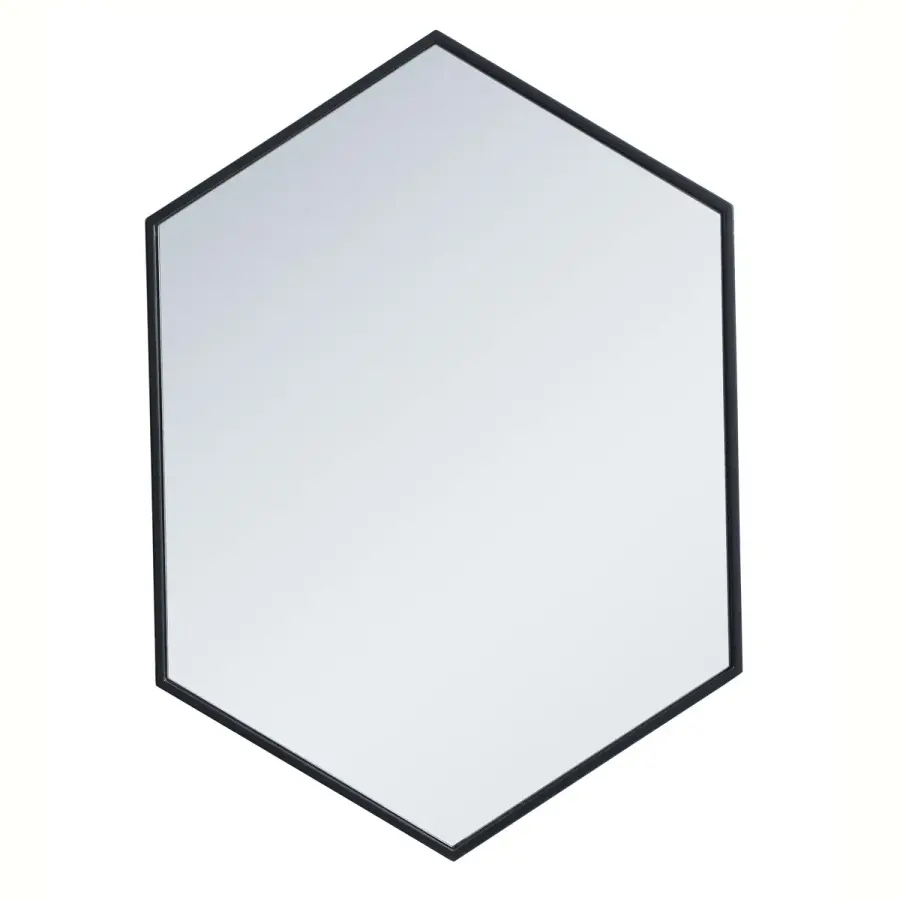 Decker Hexagonal Mirror in Black