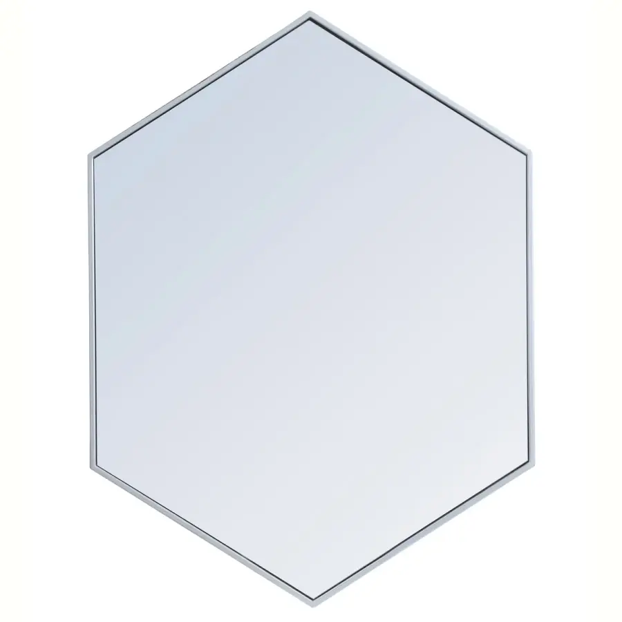 Decker Hexagonal Mirror in Silver