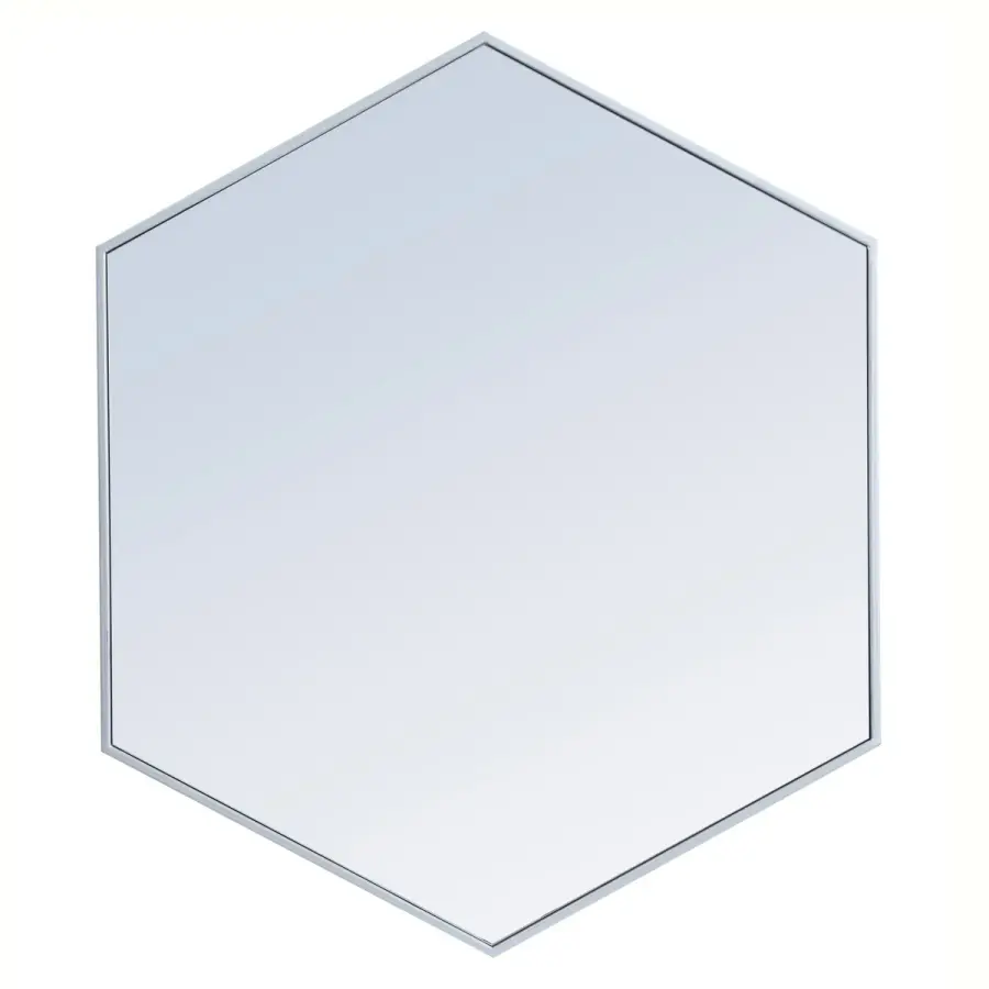 Decker Hexagonal Mirror in Silver