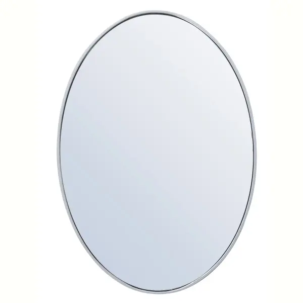 The rounded style of this mirror gives a soft edge to any room. A dreamy oval shape adds modern minimalism while expanding the visual space of your room, and the ability to hang it horizontally or vertically adds to its style versatility. The metal edge will surely compliment your home and add artful and modern sophistication. Available in a black, brass or Silver finish and comes in a variety of sizes--it's the perfect mirror for any sized home. Collection: Decker Rooms: living room, dining room, bedroom, bathroom, foyer Finish: Silver Width: 1.00" Height: 24.00" Length: 34.00" Weight: 12.00 lb Extension from Wall: 0.16" Material: iron, glass, wood Country of Origin: China Manufacturer Warranty: 1 year limited Spec Sheet