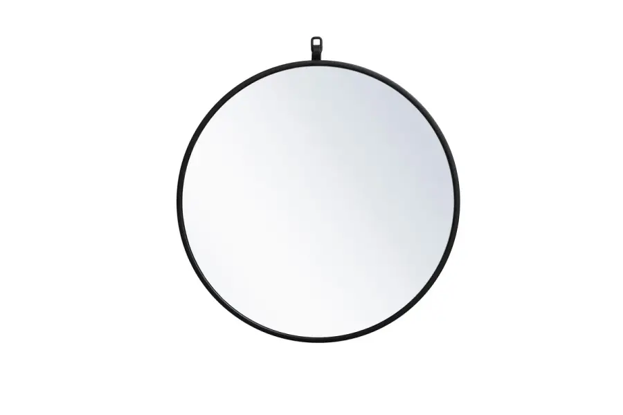 Rowan Round Mirror in Black