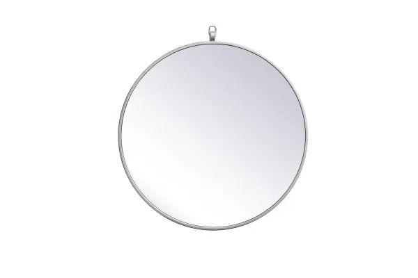 Rowan Round Mirror in Silver