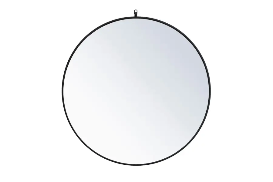 Rowan Round Mirror in Black