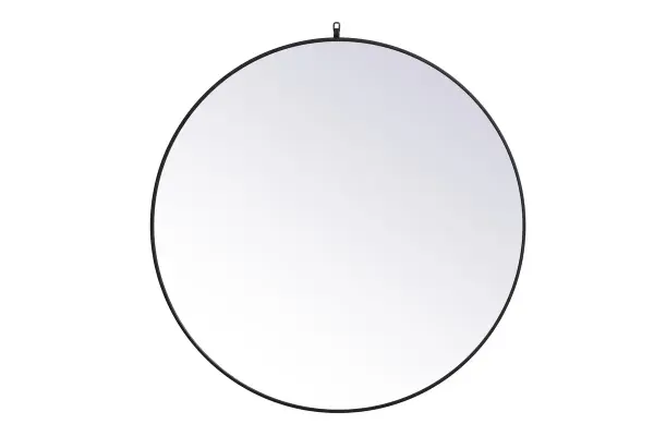 Rowan 45" Round Mirror in Black