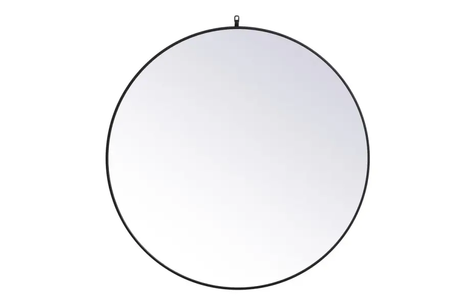 Rowan 45" Round Mirror in Black