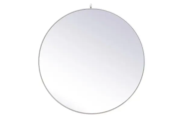 Rowan 45" Round Mirror in Silver