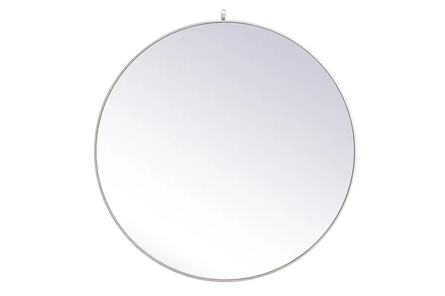 Rowan 45" Round Mirror in Silver
