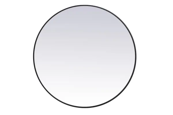 Eternity 39" Round Mirror in Black