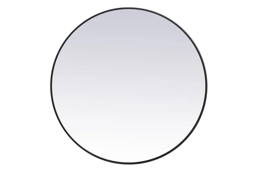 Eternity 39" Round Mirror in Black