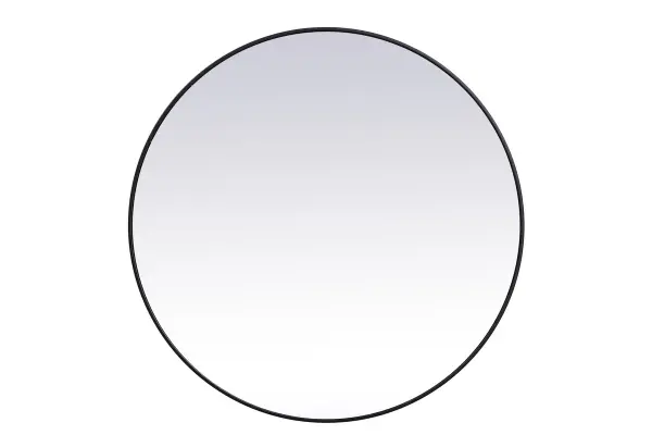 Eternity 45" Round Mirror in Black