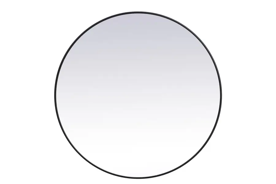 Eternity 45" Round Mirror in Black
