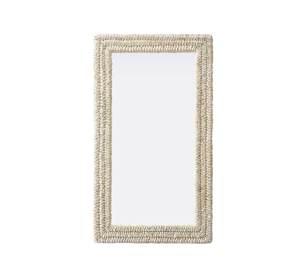 Marlowe Woven Mirror in Linen White - Image 1