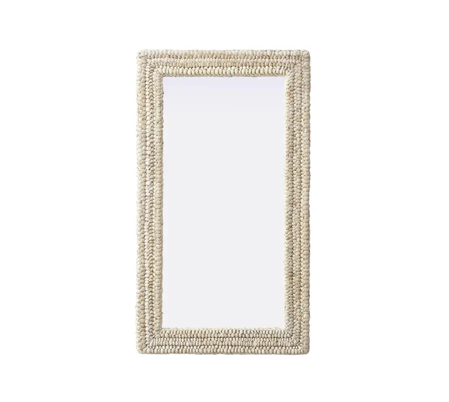 Marlowe Woven Mirror in Linen White - Image 1