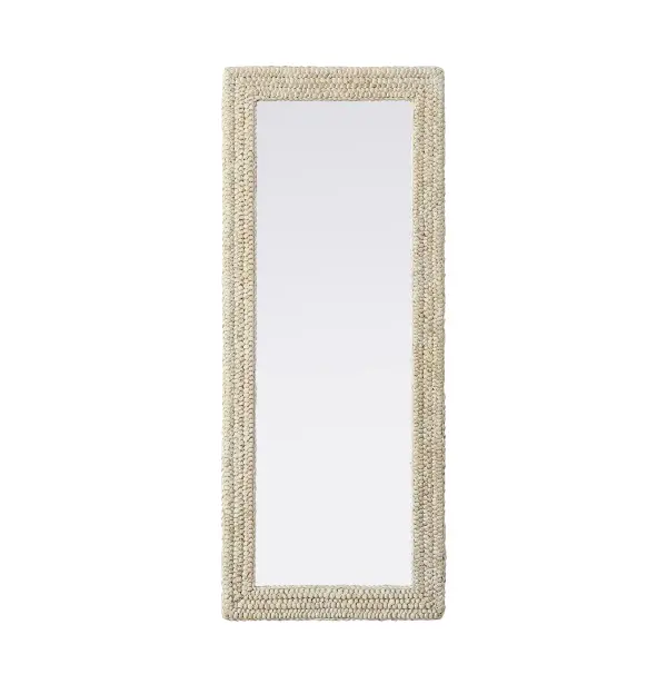 Marlowe Woven Mirror in Linen White - Image 1