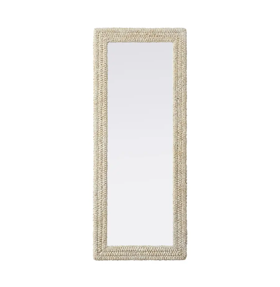 Marlowe Woven Mirror in Linen White - Image 1