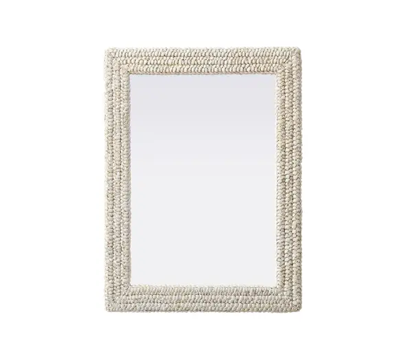 Marlowe Woven Mirror in Linen White - Image 1