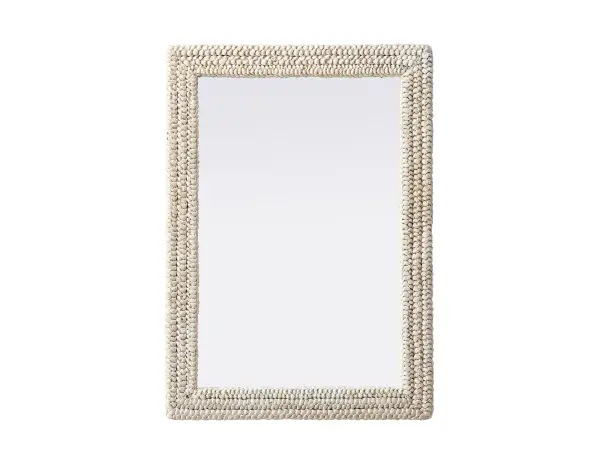 Marlowe Woven Mirror in Linen White - Image 1
