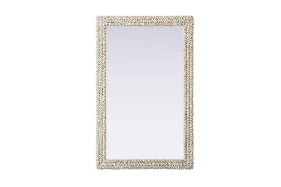 Marlowe Woven Mirror in Linen White - Image 1