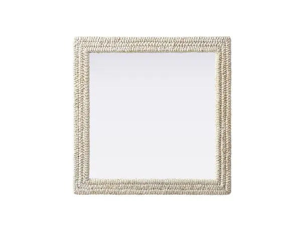 Marlowe 36" Square Mirror in Linen White - Image 1