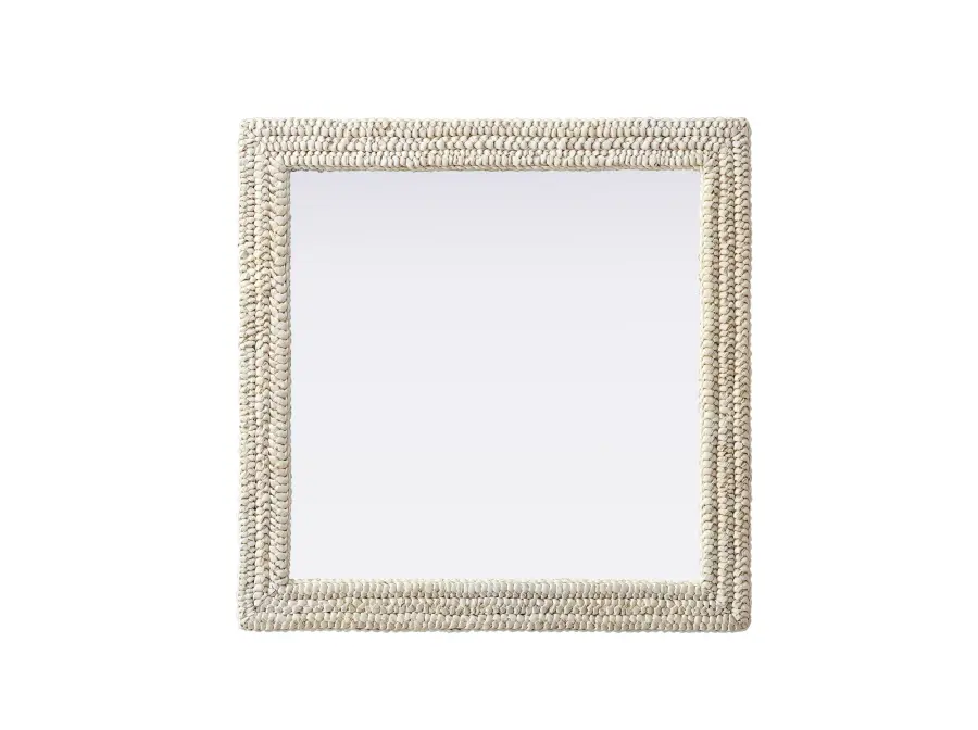 Marlowe 36" Square Mirror in Linen White - Image 1