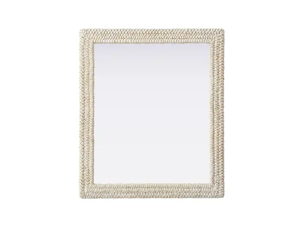 Marlowe Woven Mirror in Linen White - Image 1