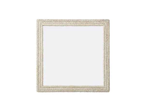 Marlowe 40" Square Mirror in Linen White - Image 1