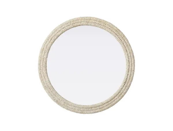 Dimensions
Width: 42"
Height: 42"
Extension: 2"
Specifications
Assembly Required: NO
Distressed Finish: No
Finish (Color): Linen White
Mirror Material: MDF+Corn husk+Mirror
Frameless: NO
Mirror Frame Shape: Round
Mirror Hanging Orientation: Vertical
Mirror Mounting: Metal Inset hanger
Product Shape: Round
Product Type: Decorative Mirrors
Product Warranty: 1 year limited
34
Wire Included: No
Shipment type: Small Parcel
US Shipping Cost: $142.00