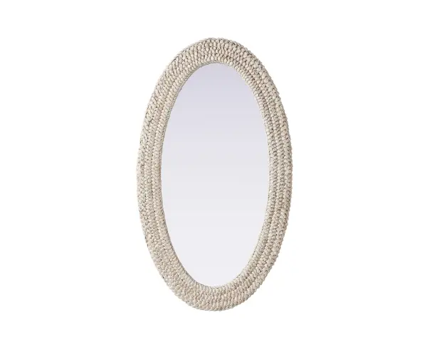 Marlowe Woven Mirror in Linen White - Image 1