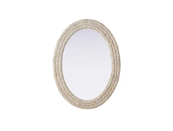Marlowe Woven Mirror in Linen White - Image 1