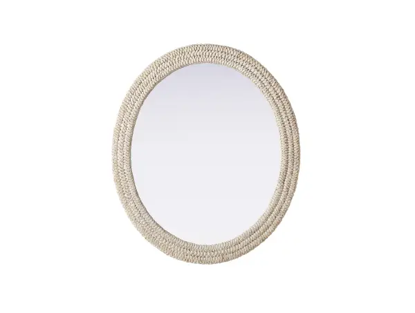 Marlowe Woven Mirror in Linen White - Image 1