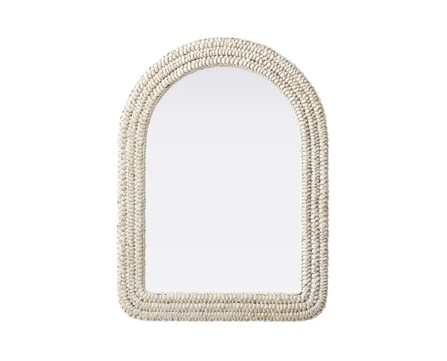 Marlowe Woven Mirror in Linen White - Image 1