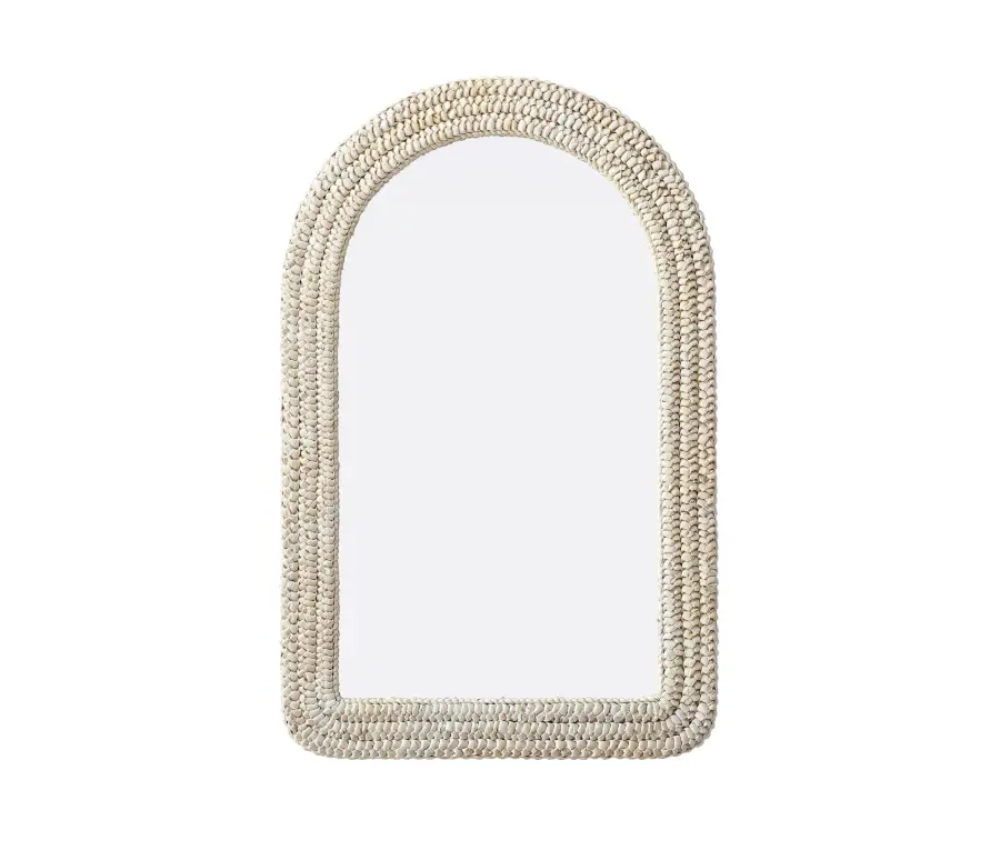 Marlowe Woven Mirror in Linen White - Image 1