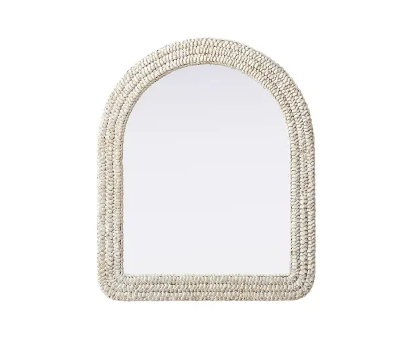 Marlowe Woven Mirror in Linen White - Image 1