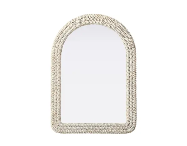 Marlowe Woven Mirror in Linen White - Image 1