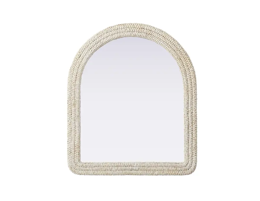 Marlowe Woven Mirror in Linen White - Image 1
