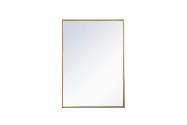 The Wyn medicine cabinet reflects a minimalist's design and trendy styling with its rust-free metal frame mirror. The classic clean and straight lines of this rectangular mirror provide you with a timeless and elegant look in your bathroom, featuring an ultra-thin metal frame in deep profile, reflecting a minimalist's design and industrial styling. Open its door to the left or right to reveal two adjustable glass shelves for storing your toiletries. There are four metal keyhole hangers installed on the back of the mirror for easy installation, mounting hardware is not included. Constructed with a manufactured wood frame for exceptional strength and durability. Collection: Wyn Rooms: bathroom Finish: Brass Width: 5.00" Height: 28.00" Length: 20.00" Weight: 25.00 lb Extension from Wall: 0.16" Material: mdf, glass, metal Country of Origin: China Safety Rating: Damp Manufacturer Warranty: 1 year limited Spec Sheet