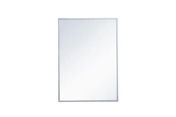 The Wyn medicine cabinet reflects a minimalist's design and trendy styling with its rust-free metal frame mirror. The classic clean and straight lines of this rectangular mirror provide you with a timeless and elegant look in your bathroom, featuring an ultra-thin metal frame in deep profile, reflecting a minimalist's design and industrial styling. Open its door to the left or right to reveal two adjustable glass shelves for storing your toiletries. There are four metal keyhole hangers installed on the back of the mirror for easy installation, mounting hardware is not included. Constructed with a manufactured wood frame for exceptional strength and durability. Collection: Wyn Rooms: bathroom Finish: Silver Width: 5.00" Height: 28.00" Length: 20.00" Weight: 25.00 lb Extension from Wall: 0.16" Material: mdf, glass, metal Country of Origin: China Safety Rating: Damp Manufacturer Warranty: 1 year limited Spec Sheet