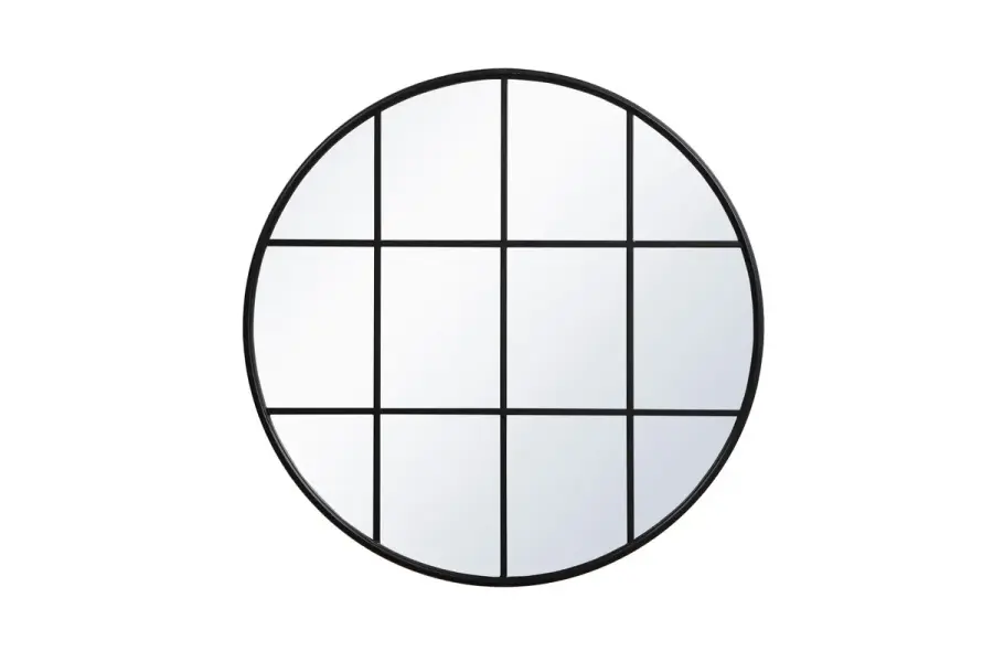 Motif Round Mirror in Black