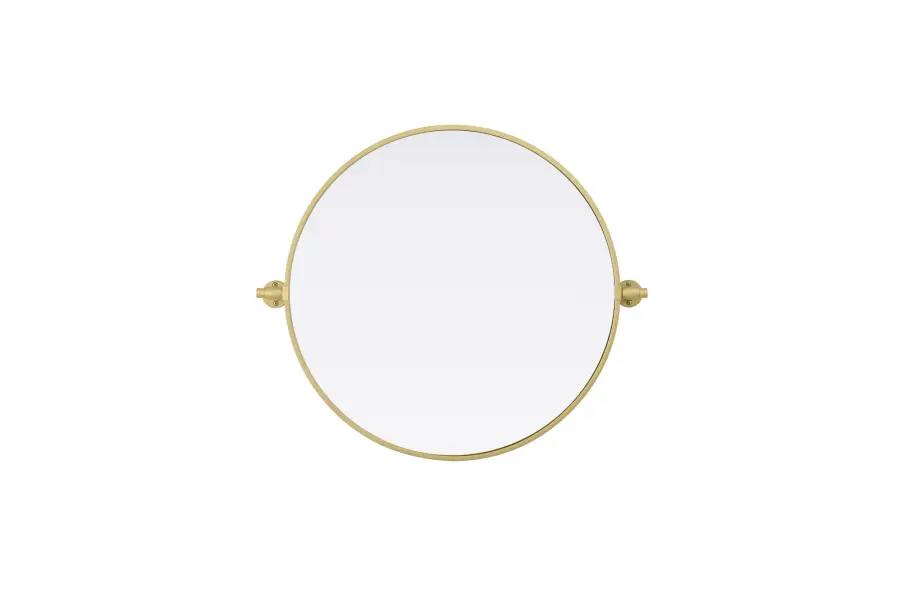 Amoura 24" Round Pivot Mirror in Brass - Image 1