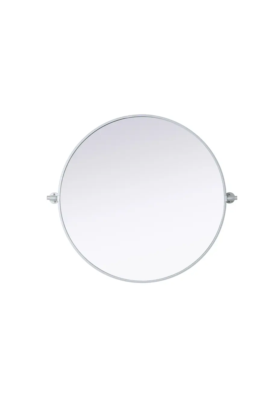 Amoura 30" Round Pivot Mirror in Silver - Image 1