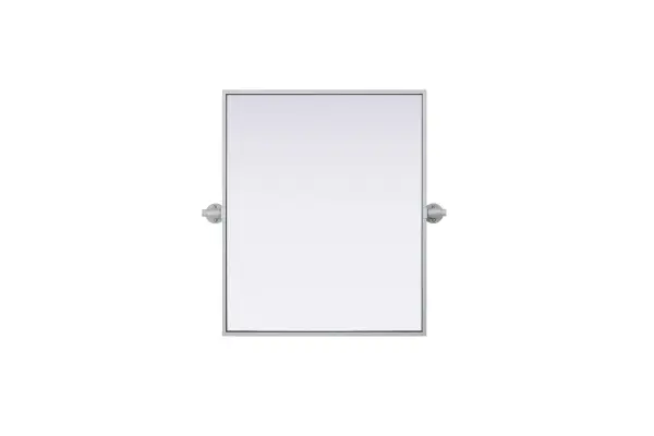 Upgrade your space with a modern pivot mirror that offers both form and function. Featuring an adjustable 8-degree tilt, this mirror allows you to customize your viewing angle for convenience and style. The iron frame with MDF backing ensures durability, while the hand-painted finish—available in black, silver, and brass—adds a touch of sophistication. Designed for versatility, this rectangular mirror can be mounted vertically or horizontally, making it the perfect fit for bathrooms, bedrooms, offices, and more. Its slim metal frame provides a sleek, contemporary aesthetic that blends seamlessly into various design styles. With included mounting brackets and screws, installation is simple and secure, giving your space an instant refresh. Whether you're getting ready for the day or enhancing your home décor, this pivot mirror delivers both style and practicality. Collection: Amoura Rooms: Bathroom Finish: Silver Width: 20.00" Height: 24.00" Weight: 10.00 lb Extension from Wall: 3.00" Material: Iron and MDF Country of Origin: China Safety Rating: Damp Manufacturer Warranty: 1 year limited
